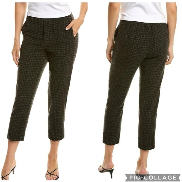 Vince Pants - Vince Check Plaid Wool Cashmere Easy Pull On Pants 2X